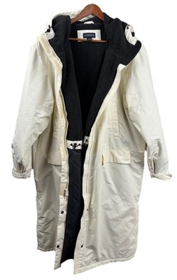 VTG Lands' End Parka 2XL 20W-22W Cream Hooded Polartec Lined Coat  Winter