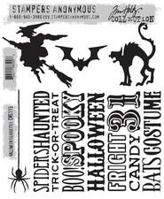 Tim Holtz Cling Stamps 7"X8.5"-Halloween Silhouettes
