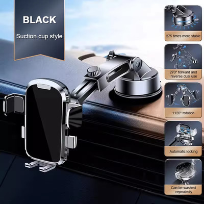 SEAMETAL Car Phone Holder Suction Cup Stand Gravity Dashboard Phone Mount Stand 