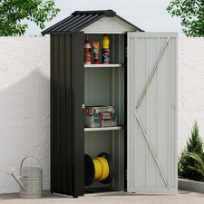 Outdoor Storage Cabinet with Shelves Metal Tool Box Patio Lawn Cupboard House UK