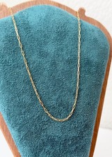 14K Real Yellow Gold 1.5mm Paperclip Chain Necklace 22" Adjustable