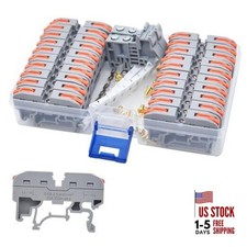 DIN Rail Terminal Blocks Kit, 20pcs Universal Wire Connectors 2pcs Marker