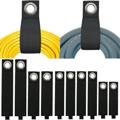 Heavy-duty assorted storage straps for organizing.