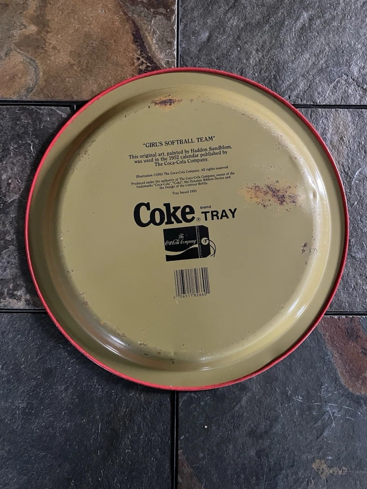 Coca-Cola Metal Tray “GIRLS SOFTBALL TEAM” 1993 - Image 2 of 4