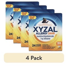  4 pack Xyzal Allergy 24HR 24 Hour Levocetirizine 5mg Antihistamine 90 Tablets
