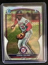 Edwin Solano 1st 2023 Bowman Chrome Prospects Mojo Refractor #BCP-169 Nationals