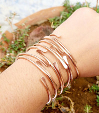 Adjustable Copper Bangle Set: Stylish Statement Bracelets Birthday Bangles Si114