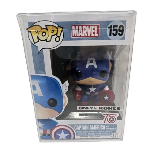 Funko Pop! Marvel 159 Captain America With Photon Shield Kohl's Vinyl Figure New