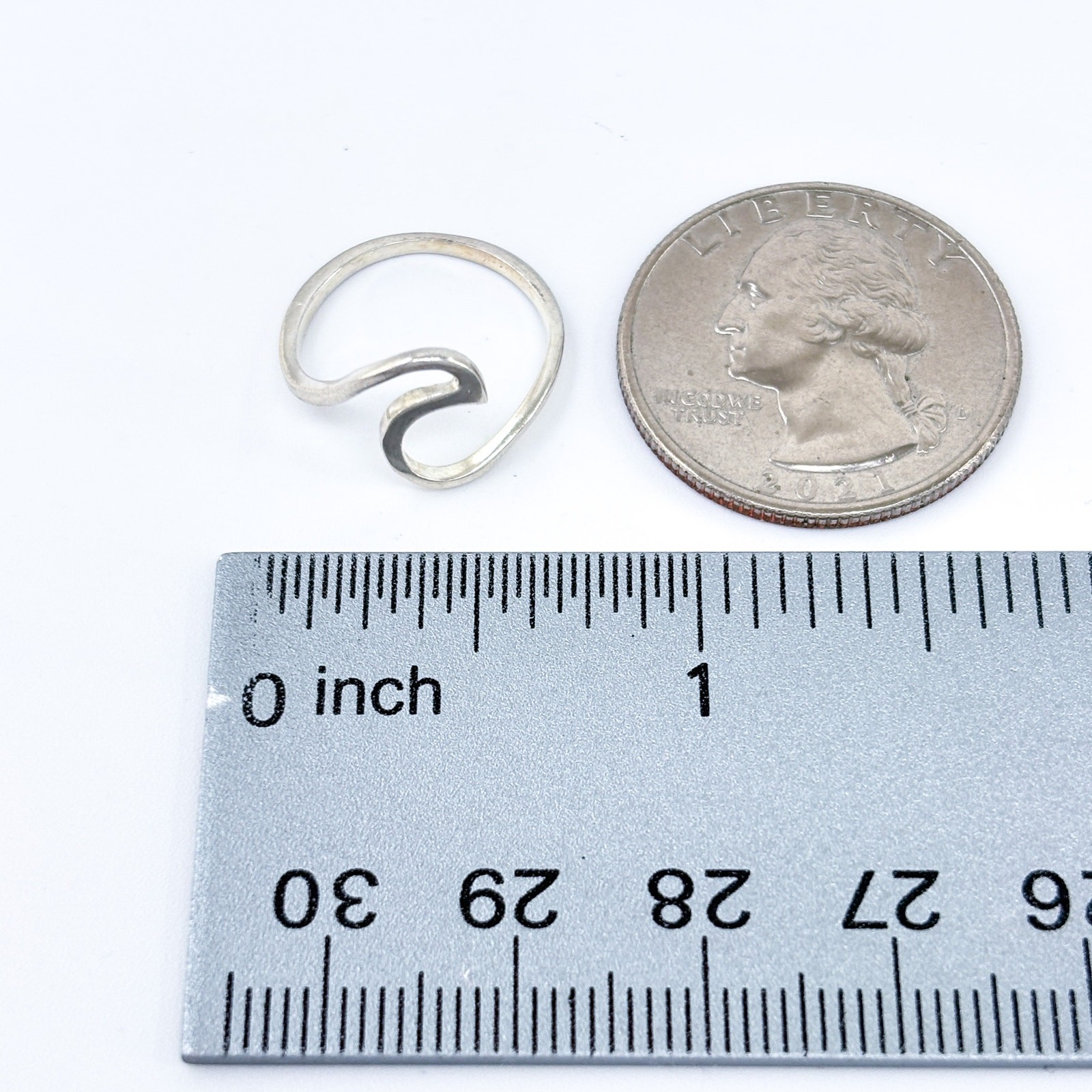 Vintage Sterling Silver 925 Stackable Wave Ring S… - image 8