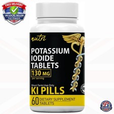 60 Pot Iodide Anti-Nuke pills 65mg, same as IOSAT/ThyroSafe Local Seller Nutri