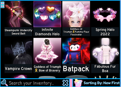 Full Royale High Inventory   Includes Goddess of Triumph Items and Halo