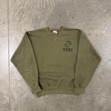Vintage USMC 90s Military Green Crewneck Sweatshirt Size Medium Made In USA
