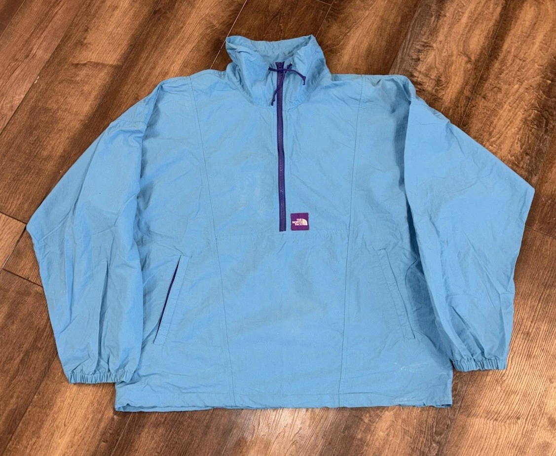 Vtg 80s The North Face Windbreaker Jacket Mens Large Blue Aerojet Anorak Gorp