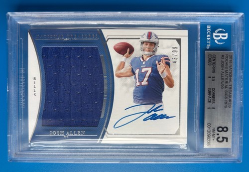 2018 National Treasures Josh Allen Auto /99 RMS BGS 8.5 With 10 Auto RPA RC