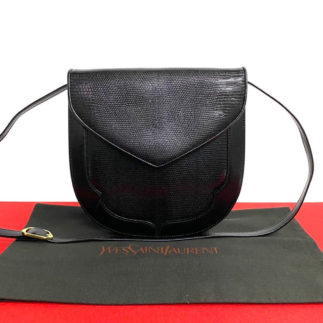 Yves Saint Laurent Black Leather Mini Shoulder Bag Pochette Pre-Owned
