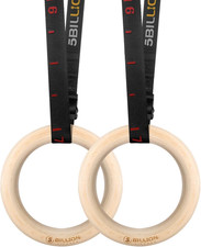 5BILLION Anelli Ginnastica Legno - Fitness Anelli Palestra Con Regolabili Lunghi