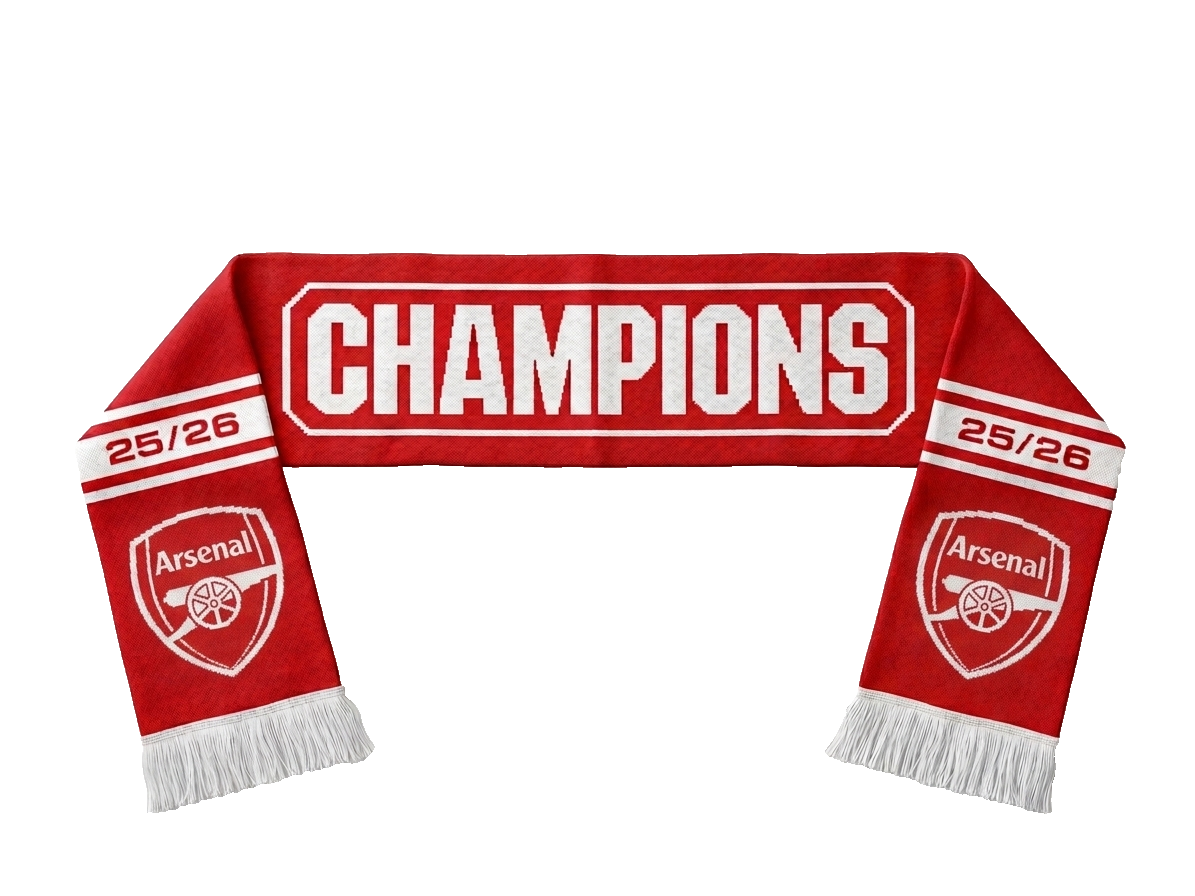 Arsenal FC Champions Scarf 25/26 Fan Premier League Official Licensed
