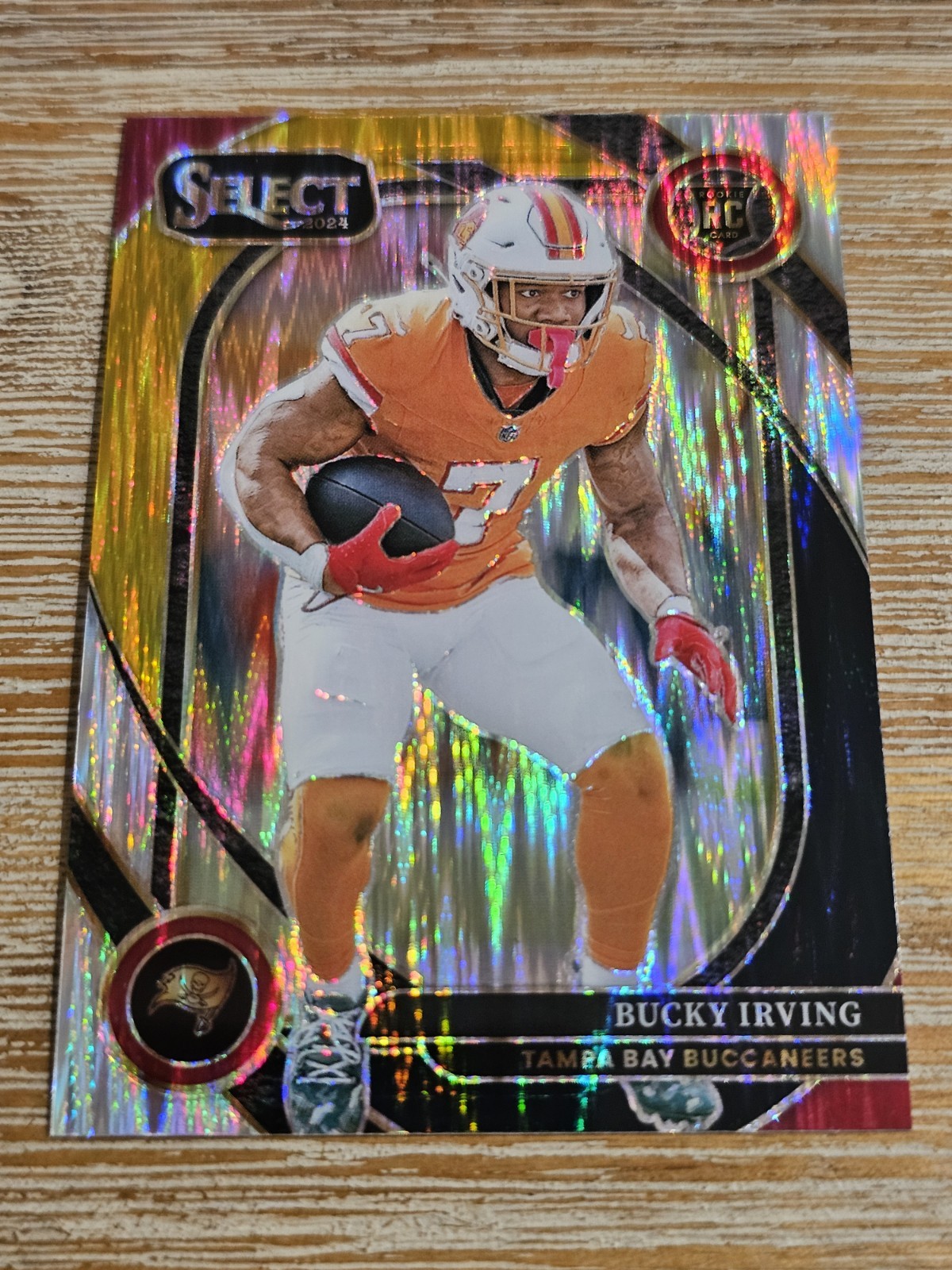 2024 Panini Select Club Level Bucky Irving #239 Black & Orange Shock Prizm (RC)