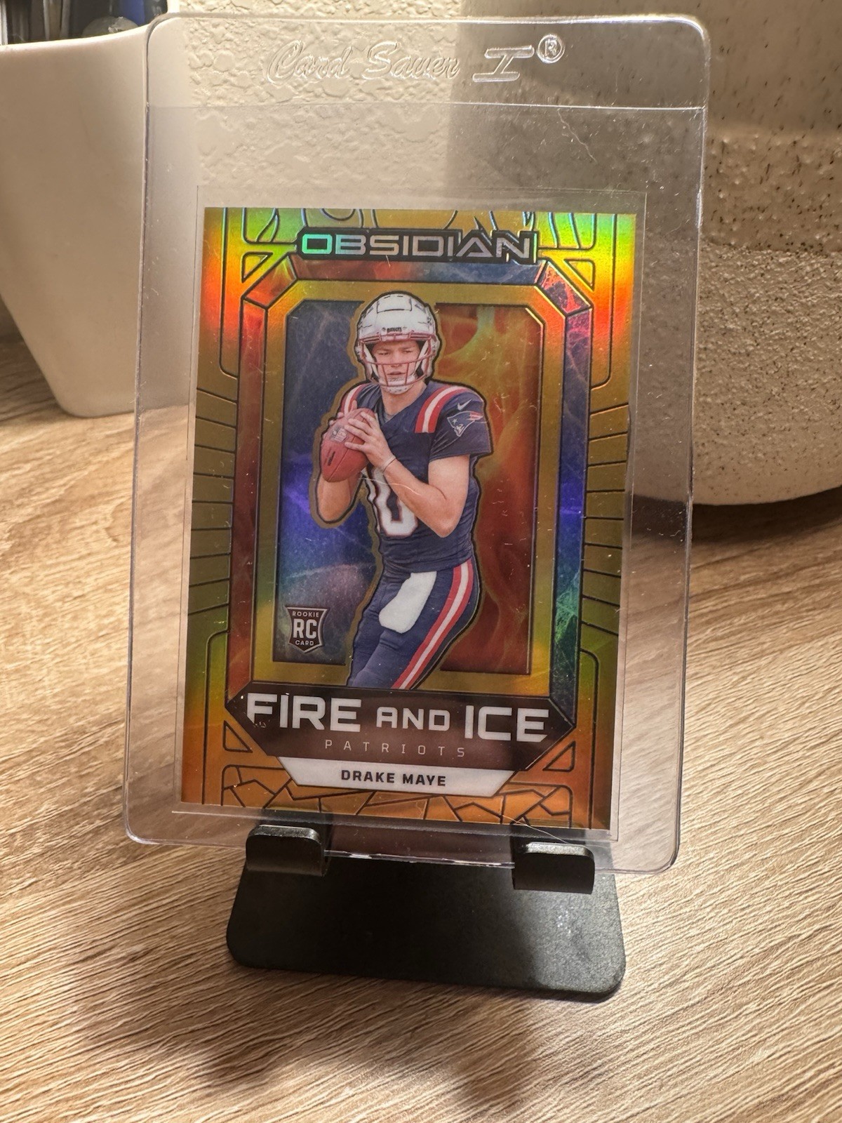 Drake Maye Panini Obsidian Fire and Ice #17 Gold
