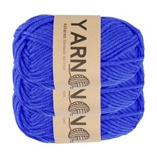 3Pcs Crocheting Yarn, 1.8mm Blue 5 Ply Acrylic Yarn 150 G,164 Yards Total