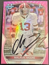Malachi Moore Signed Alabama 2022 Bowman Chrome U Rookie Card BAS Beckett