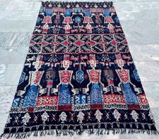 4x7ft Antique ikat Handwoven Indonesian West Sumba Ikat Shawl Wall Hanging Decor