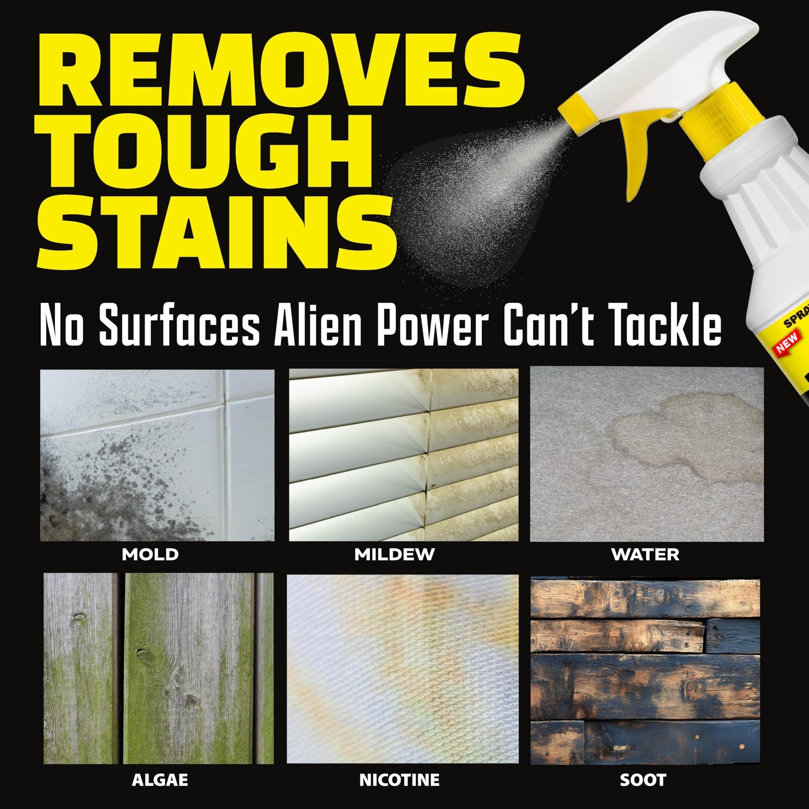 Alien Power 72 Fl Oz Instant Stain Remover Spray for Mold and Mildew ...