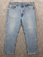 Vtg Levis 505 Mens Blue Jeans 38x30 Orange Tab Regular Fit Straight Distressed