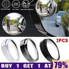 2Pcs Blind Spot Mirrors Rear View Mirror Round HD Glass Convex 360° Side For Car