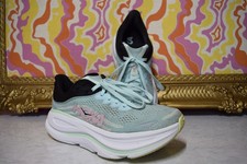 HOKA Women's Bondi 9 Mint Green Flourite Athletic Sneakers Size 8B Running Gym