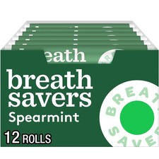 BREATH SAVERS Spearmint Flavored Sugar Free Breath 0.75 Ounce Pack of 12 