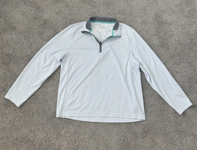 Vineyard Vines Performance Men's 1/4 Zip Mock Neck Pullover White Solid Sz L