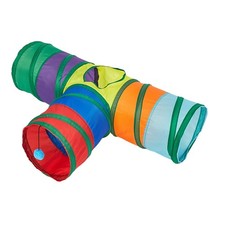 Foldable Rainbow Cat Tunnel for Indoor Cats Interactive Pet Cat Tunnel Tube