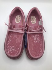 WOMEN'S HEY DUDE FOXGLOVE PINK WENDY FUNK MONO SEQUIN SLIP ON SHOE SIZE 8 NWT