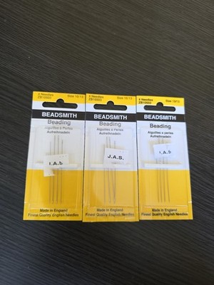 New (3) Beadsmith English Beading Needles Size 10/13, 12 total needles Free Ship