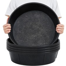 Sadnyy 5 Pcs Rubber Feed Pan 12 Quart/ 3 Gallon Utility Horse Feed Bucket Rub...