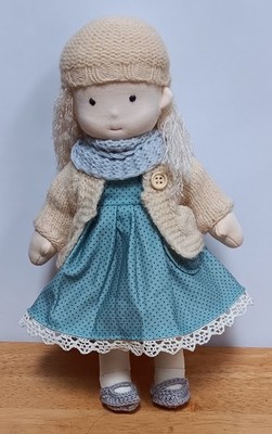 Handmade WALDORF Rag DOLL ~ Beautifully Dressed ~ Soft Cloth Fabric ~ 12'' ~AYLA