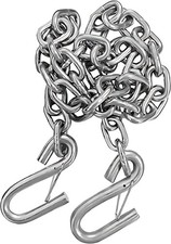 7/32" x 36" Trailer Safety Chain – Hot Dipped Galvanized Steel with Safety Hook