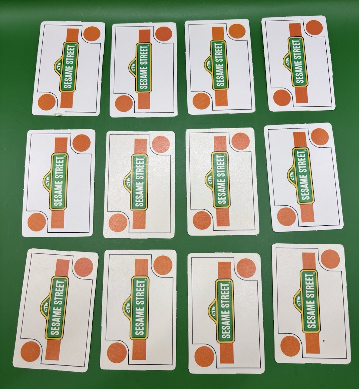1987 Sesame Street Floor Games for Growing Replacement Part - 12 Orange Cards