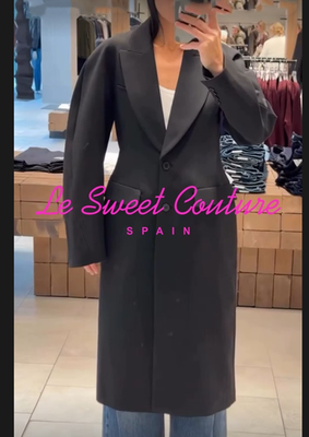 ZARA WOMAN NWT FW25 FITTED COAT ZW COLLECTION BLACK 8890/797/800