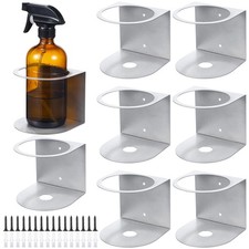 8Pcs Stainless Steel Wall Mount Spray Bottle Holder Storage Rack for Home Garage
