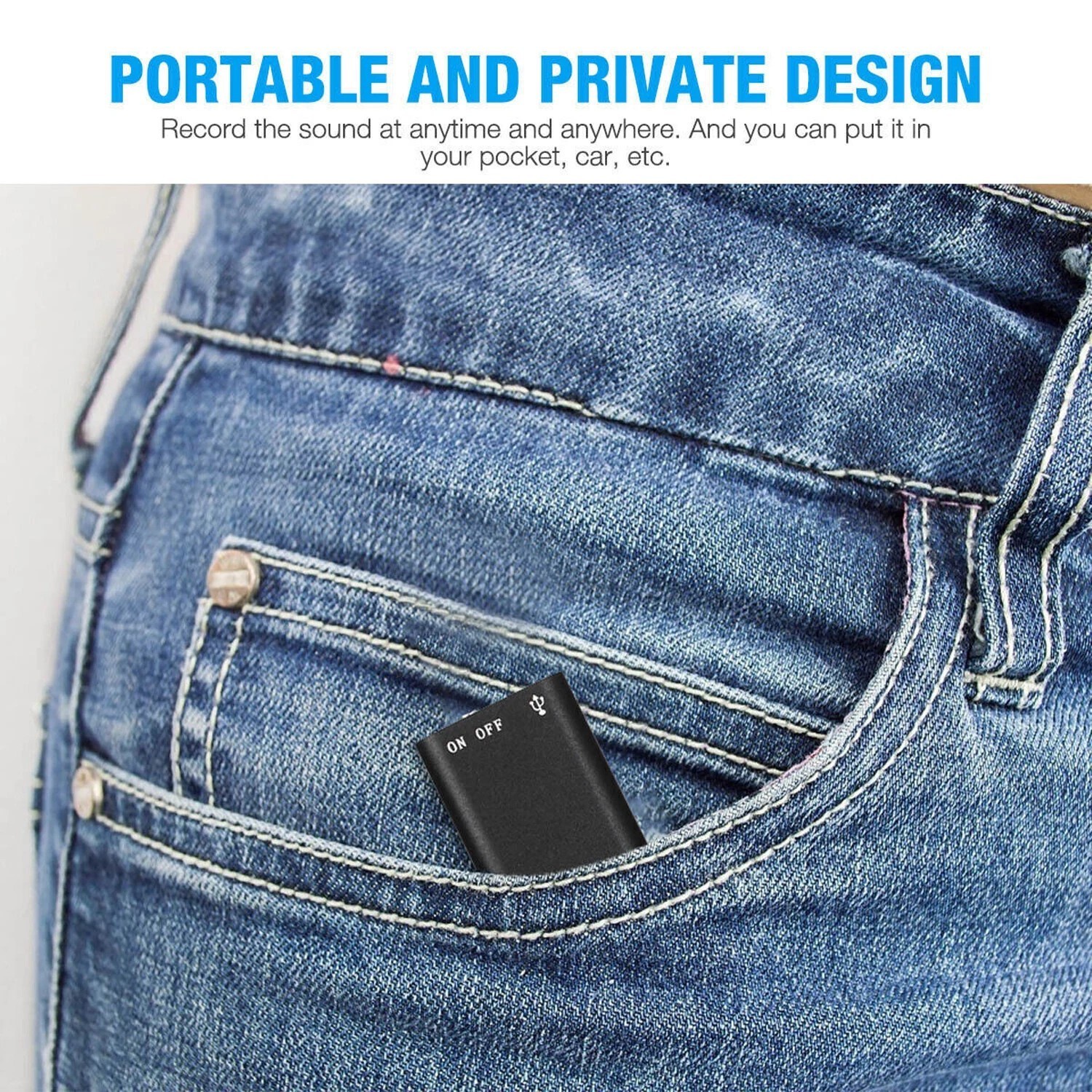 Mini Spy 16GB Voice Activated Hidden Audio Recorder - Office Use