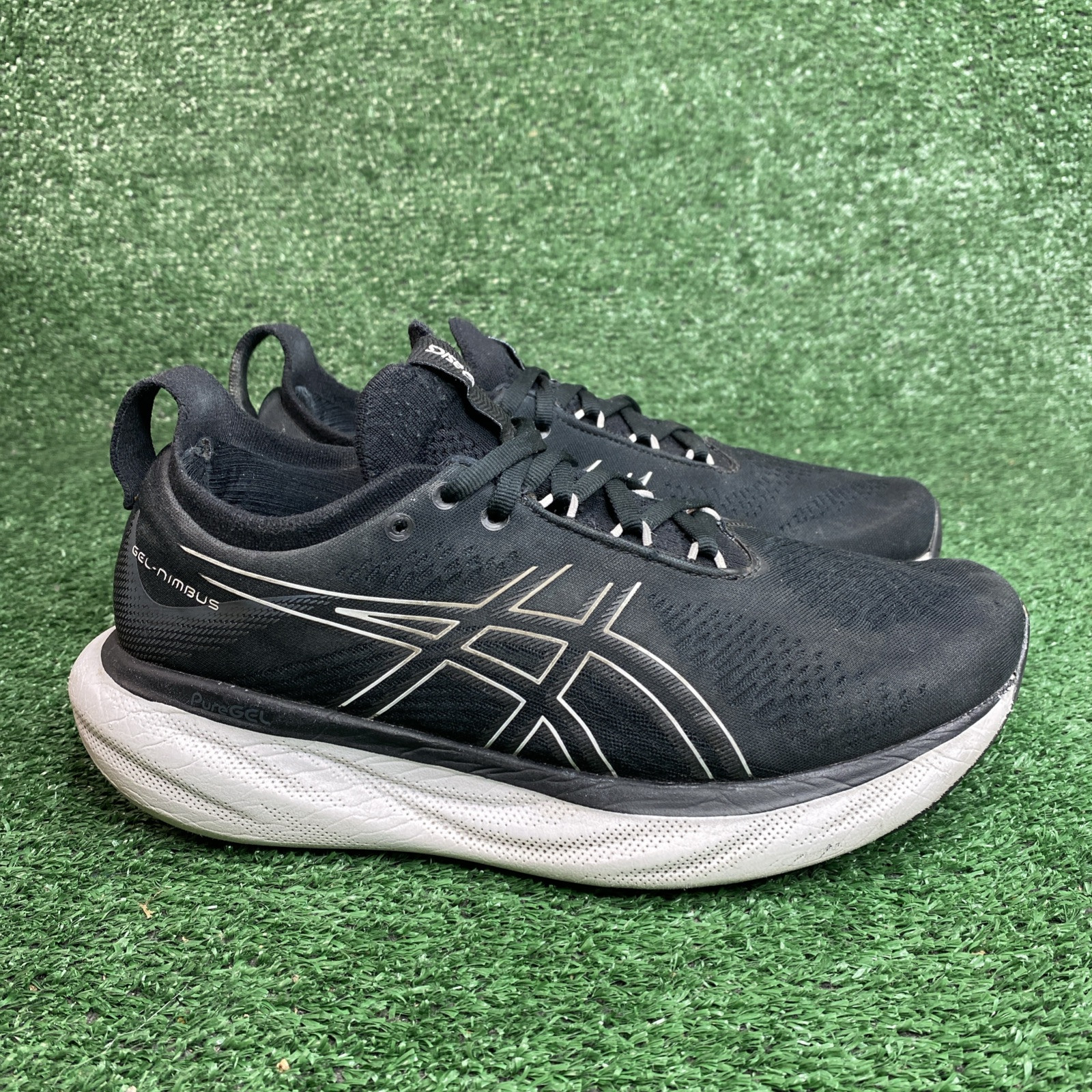 Asics Gel-Nimbus 25 Womens Running Shoes Black Athletic Sneakers Size 9.5 D WIDE