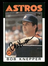 1986 Topps   590 bob Knepper signed auto autograph  black sharpie, very tough JB