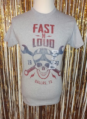 Fast N' Loud 1993 Dallas, TX Skull Mens Short Sleeved T-Shirt NWT Gray Size S