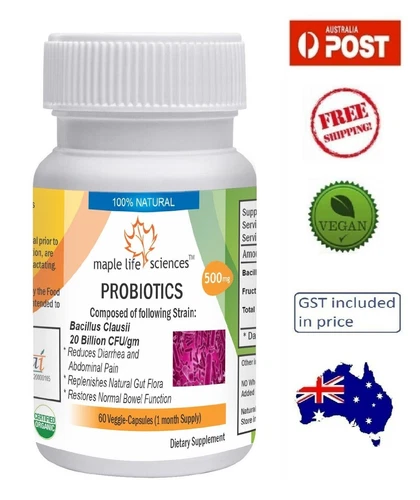 Probiotic Bacillus Clausii 20 Billion CFU/gm Capsules - 500mg - AU Stock
