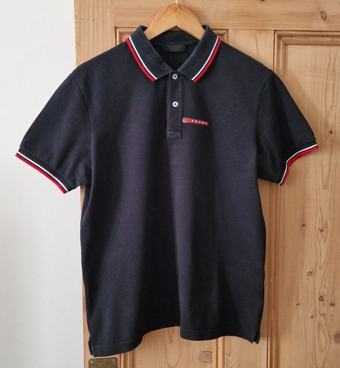 Genuine Prada Polo T Shirt Black Size M | eBay UK