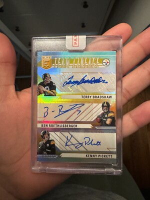 2023 Donruss Elite Terry Bradshaw Ben Kenny Pi  Triple Auto Team Lineage  9/15 