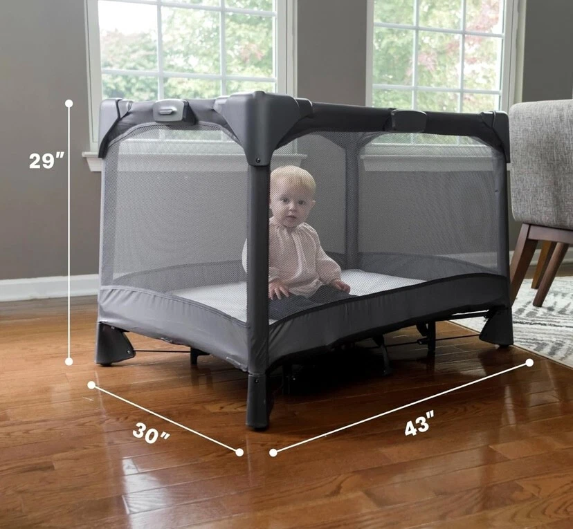 Parque de viaje portátil 4moms Breeze GO, para bebé, bebé y niño pequeño, fácil Foto 3 de 3