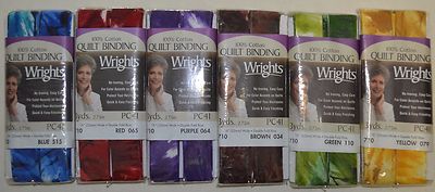 Wrights Quilt Binding Double Fold-7/8''x 3y- Tie Dye - 6 colors to choose from!